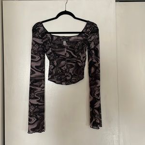 Purple butterfly detailed, corset like top.